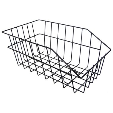 Basket on rear carrier 25x44x19 cm metal (black)