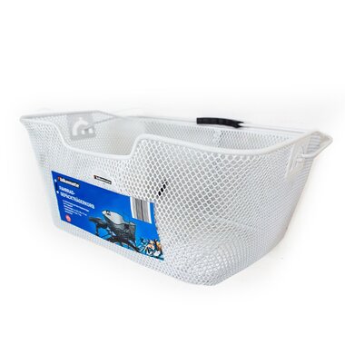 Basket on rear carrier up to 7kg 40x30x17 cm metal (white)