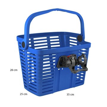 Basket with Klick Fix system 25,4-31,8mm (front, plastic, blue)
