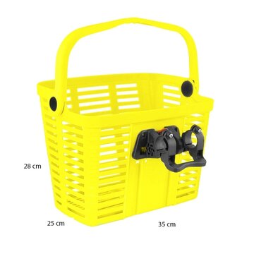 Basket with Klick Fix system 25,4-31,8mm (front, plastic, yellow)
