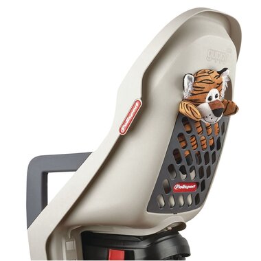 Dviračio kėdutė Polisport Guppy Maxi + RS, ant rėmo, su miego funkcija (kreminė)