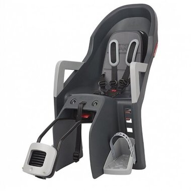 Dviračio kėdutė Polisport Guppy Maxi +RS, ant rėmo, su miego funkcija (pilka)