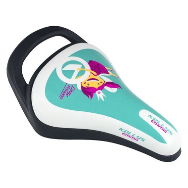 Bicycle saddle for children KLS Emma, with a hadle (turquoise)