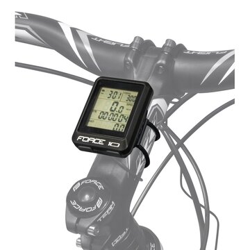 Bike computer FORCE 10 functions, wired (black)