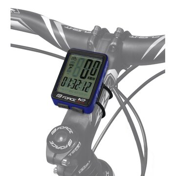 Bike computer FORCE WLS 12 functions, wireless (black/blue)