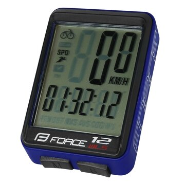 Bike computer FORCE WLS 12 functions, wireless (black/blue)