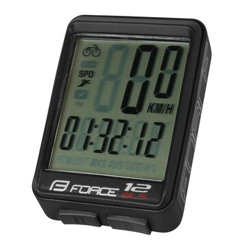 Bike computer FORCE WLS 12 functions, wireless (black)