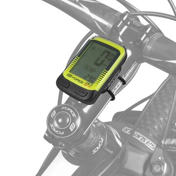 Bike computer FORCE WLS 20 functions, wireless (black/fluorescent)