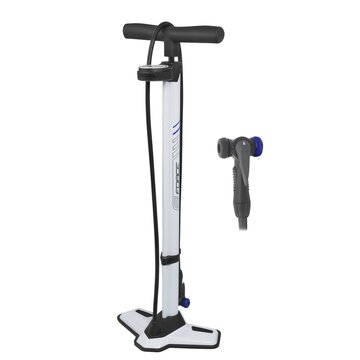 Floor pump FORCE Extra Big with manometer 5,5bar (steel, white)