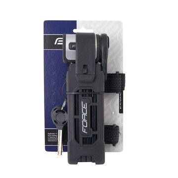 Folding lock FORCE Fold 80cm with holder (black)