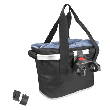 Krepšys priekinis FORCE su Klick Fix sistema 22,2-31,8mm (plastikinis/medžiaginis, juodas)