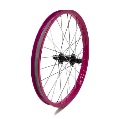 Front wheel 18" pink rim, black hub, 26H
