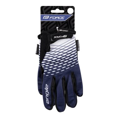 Gloves FORCE Angle (white/blue) L