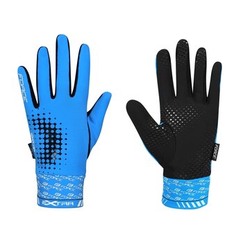 Gloves FORCE Extra spring/autumn (blue/black) L