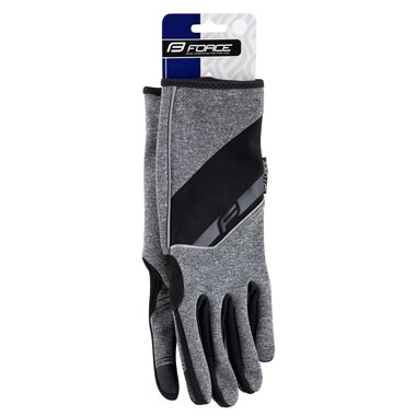 Gloves FORCE GALE softshell (grey) XXL