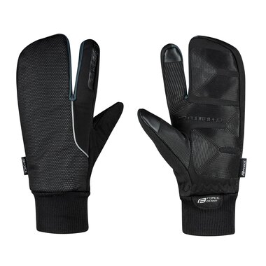 Gloves FORCE HOT RAK PRO 3+1 winter (blue/black) L