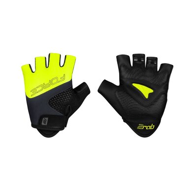 Gloves FORCE RAB 2 gel, (black/grey/fluorescent) S