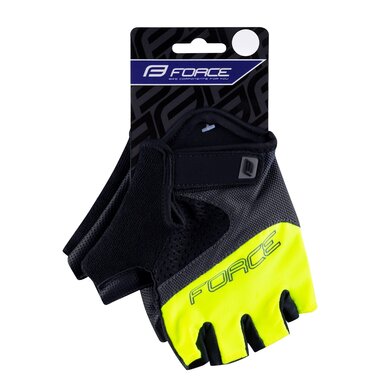Gloves FORCE RAB 2 gel, (black/grey/fluorescent) XL