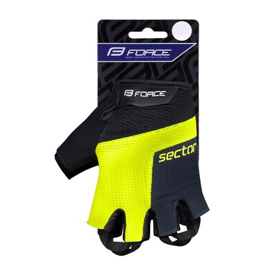 Gloves FORCE Sector Gel, M (black/fluorescent)