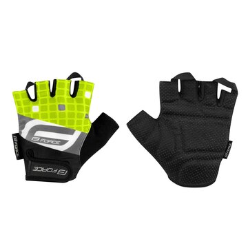 Gloves FORCE Square (black/fluorescent) M