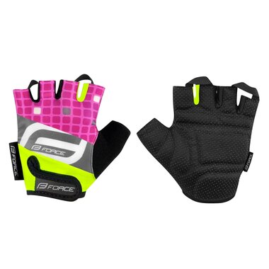 Gloves FORCE Square Kid (fluorescent/pink) L