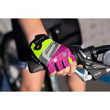 Gloves FORCE Square Kid (fluorescent/pink) XL