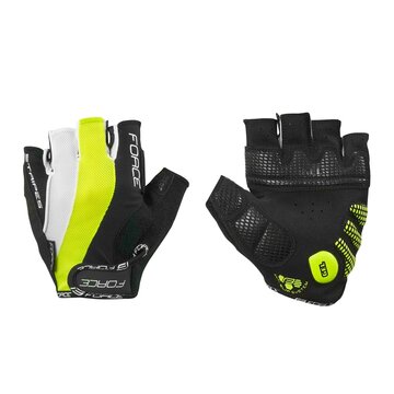 Gloves FORCE Stripes (black/fluorescent) M