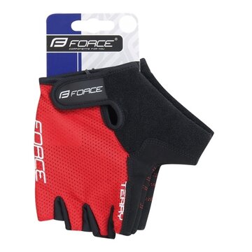 Gloves FORCE Terry (red/black) size L