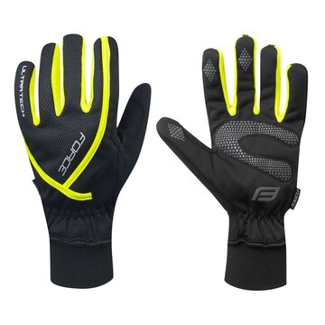Gloves FORCE Ultra Tech winter (black/fluorescent) size M