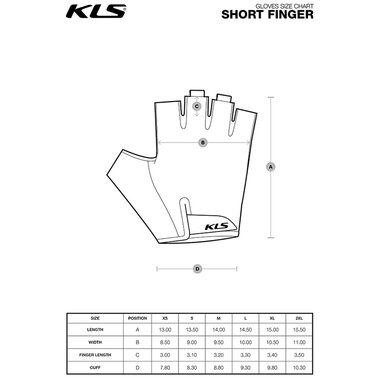 Gloves KLS Cutout short 022, XS (black)