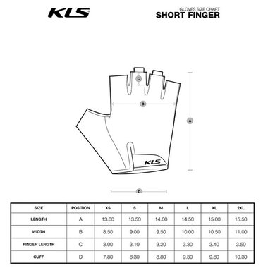 Gloves KLS Cutout short 022, XS (green)