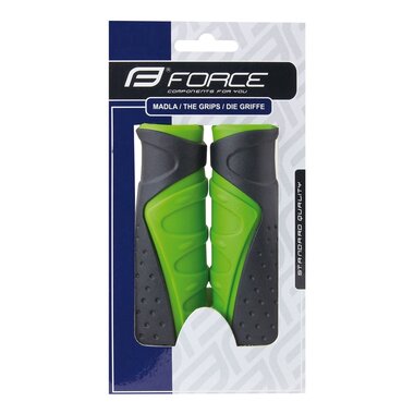 Grips rubber FORCE (black/green) 130mm