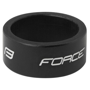 Headset spacer FORCE Logo 1 1/8", 15 mm (aluminium, black)