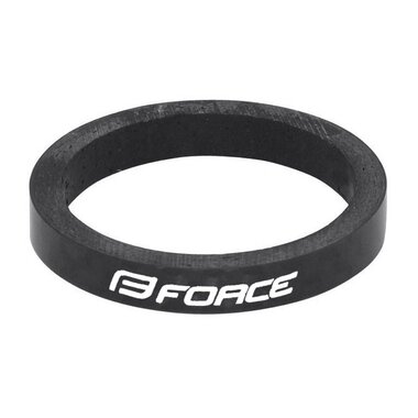 Headset spacer FORCE LOGO 1 1/8", 5 mm, AHEAD (carbon, black)