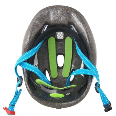 Helmet FORCE Fun Stripes 52-56cm (vaikiškas, mėlyna/žalia/balta)