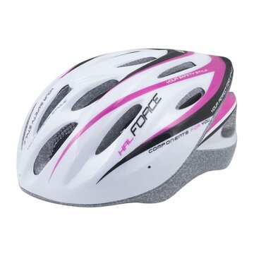 Helmet FORCE Hal 54-58cm S-M (white/pink/black)
