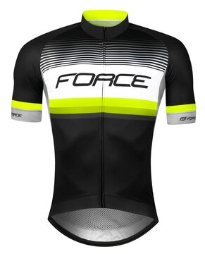 Marškinėliai FORCE Drive (juoda/fluorescencinė) S