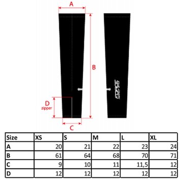 Leg warmers FORCE Term (black) size XL