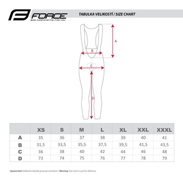 Pants with bibs FORCE F58 with inner padding (black/fluo) S