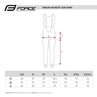 Pants with bibs FORCE Z68 with inner padding (black) size XL