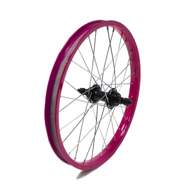 Rear wheel 18" pink rim, black hub, 28H
