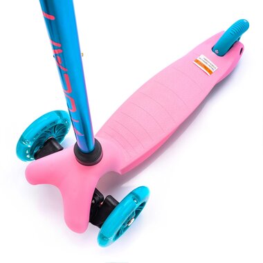 Scooter tricycle METEOR with LED (blue/pink)
