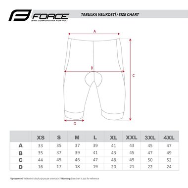 Shorts FORCE B30 with pad (black/grey) S