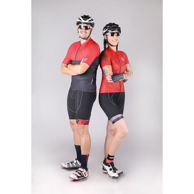 Shorts FORCE B30 with pad (black/red) S