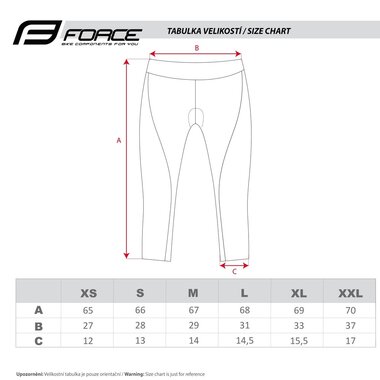 Shorts FORCE Bike 3/4 with inner padding (black) L