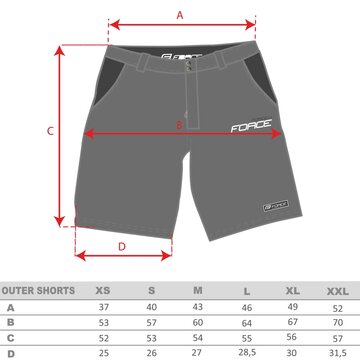 Shorts FORCE Blade MTB with removable inner padding (red) XL