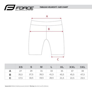 Shorts FORCE Shine to waist with pad (black) L