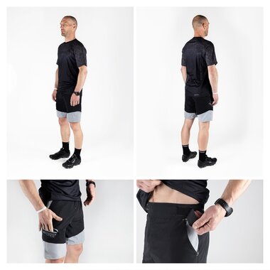 Shorts FORCE STORM with inner shorts (black/grey) L