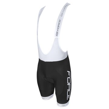 Shorts with bibs FORCE Team with inner padding (black/white) XXXL