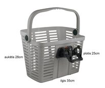 Basket with Klick Fix system 25,4-31,8mm (front, plastic, grey)